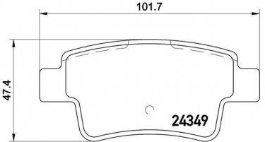 Купити P 59 057 Brembo Гальмівні колодки задні Corsa D (1.0, 1.2, 1.4, 1.6, 1.7) без датчика зносу