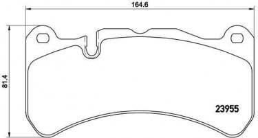 Купить P 50 092 Brembo Тормозные колодки передние ЦЛ Класс (5.4, 6.2) подготовлено для датчика износа колодок