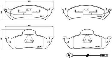 Купить P 50 039 Brembo Тормозные колодки передние M-Class W163 (2.3, 2.7, 3.2, 3.7, 4.3) с датчиком износа
