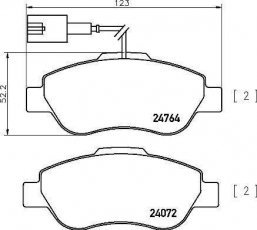 Купить P 24 150 Brembo Тормозные колодки  Фиат 500 1.2 с интегрированным контактом датчика износа