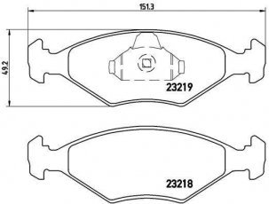 Купить P 23 124 Brembo Тормозные колодки передние Albea (1.4, 1.4 KAT) без датчика износа