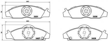 Купить P 15 008 Brembo Тормозные колодки передние Карандо (2.0, 2.2, 2.3, 2.9, 3.2) с звуковым предупреждением износа