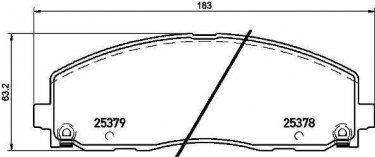 Купити P 11 035 Brembo Гальмівні колодки передні Voyager Grand (2.8, 3.3, 3.6, 3.8) с звуковым предупреждением износа