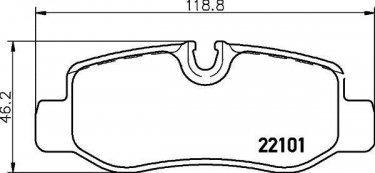Купить P 50 126 Brembo Тормозные колодки  Vito 447 (1.6, 2.1) подготовлено для датчика износа колодок