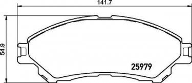 Купить P 79 032 Brembo Тормозные колодки  Suzuki SX4 (1.0, 1.4, 1.6) с звуковым предупреждением износа