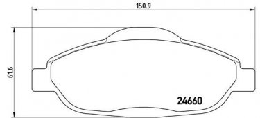 Купити P 61 101X Brembo Гальмівні колодки  Peugeot 308 (1.4, 1.6, 2.0) 