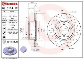 Тормозной диск 09.C114.1X Brembo фото 1