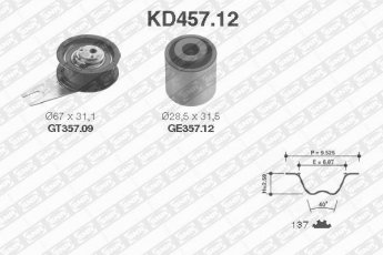 Купити KD457.12 NTN SNR Комплект ГРМ Audi 80 1.9 TDI