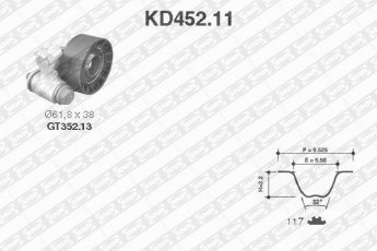 Купити KD452.11 NTN SNR Комплект ГРМ Fiesta 4 (1.25 i 16V, 1.4 i, 1.4 i 16V)