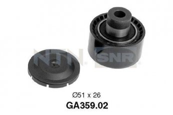 Купить GA359.02 NTN SNR Ролик приводного ремня Peugeot 307 (1.4 HDi, 1.6 HDI 90, 1.6 HDi 110), D-наружный: 51 мм, ширина 26 мм