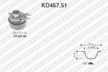 Купити KD457.51 NTN SNR Комплект ГРМ Поло (1.0, 1.4, 60 1.4)