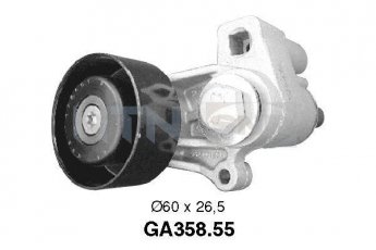Купити GA358.55 NTN SNR Ролик приводного ременя Пежо 406 (1.9 D, 1.9 TD, 2.1 TD 12V), D-зовнішній: 60 мм, ширина 26,5 мм
