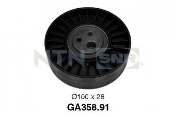 Купити GA358.91 NTN SNR Ролик приводного ременя Альфа Ромео  2.4 JTD, D-зовнішній: 100 мм, ширина 28 мм