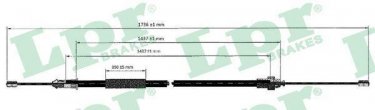 Купить C0612B Lpr Трос ручника Пежо 206 (1.4, 1.6, 2.0)