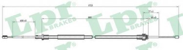 Купить C1666B Lpr Трос ручника Citroen C3 (1.0, 1.1, 1.2, 1.4, 1.6)