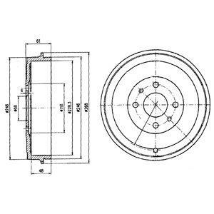 Купить BF379 DELPHI Тормозной барабан Линеа (1.3 D Multijet, 1.4)