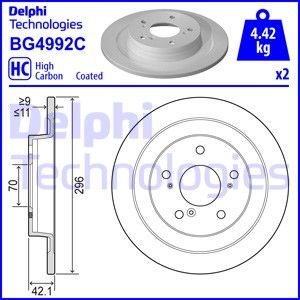 Гальмівний диск BG4992C DELPHI фото 1