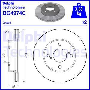 Купить BG4974C DELPHI Тормозные диски Игнис (1.2, 1.2 AllGrip)