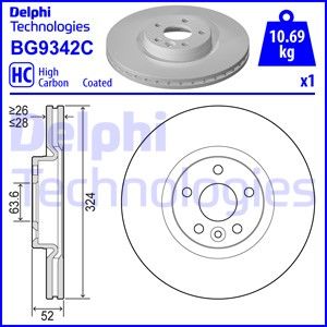 Купить BG9342C DELPHI Тормозные диски ХС60 (2.0, 2.4)