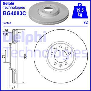 Купить BG4083C DELPHI Тормозные диски Peugeot 407 (2.0 HDi, 2.0 HDi 135)
