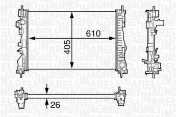 Купить 350213129700 MAGNETI MARELLI Радиатор охлаждения двигателя Giulietta (1.4 BiFuel, 1.4 TB)