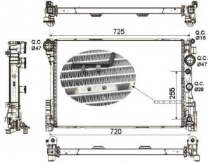 Купити 53141 NRF Радіатор охолодження двигуна Мерседес 212 (E 300, E 300 4-matic)