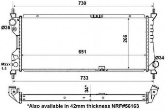 Купити 507522 NRF Радіатор охолодження двигуна Комбо 1.7 D