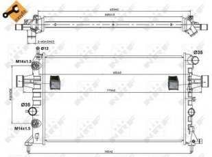Купити 50562 NRF Радіатор охолодження двигуна Zafira (A, B) (1.6, 1.8, 2.2)