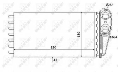 Купить 53560 NRF Радиатор печки Пежо 307 (1.4, 1.6, 2.0)