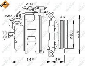 Купить 32433 NRF Компрессор кондиционера БМВ Е60 (Е60, Е61)