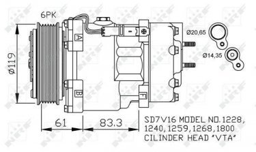 Купить 32198 NRF Компрессор кондиционера Citroen C5 (1, 2, 3) с шкивом