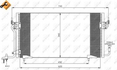 Купить 35439 NRF Радиатор кондиционера Партнер (1.8 D, 1.9 D, 2.0 HDI)