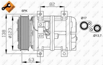 Купити 32112 NRF Компресор кондиціонера XC70 с шкивом