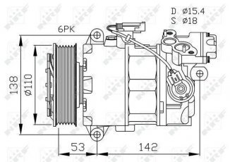 Купити 32463 NRF Компресор кондиціонера БМВ Е90 (Е90, Е91, Е92, Е93)