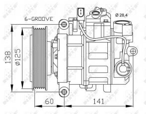 Купить 32512 NRF Компрессор кондиционера Audi A6 (Allroad, C6) с шкивом