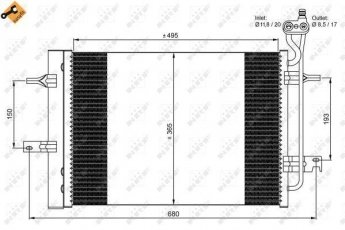 Купить 350034 NRF Радиатор кондиционера Meriva (1.4, 1.6, 1.8)