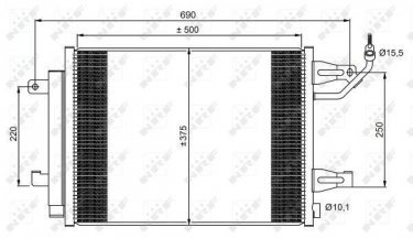 Купити 350073 NRF Радіатор кондиціонера Кольт (1.1, 1.3, 1.5)