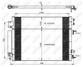 Купити 350088 NRF Радіатор кондиціонера Крайслер 300 (3.0 CRD, 3.6, 6.4)