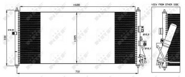 Купити 35563 NRF Радіатор кондиціонера Almera (1.5 dCi, 2.2 dCi)