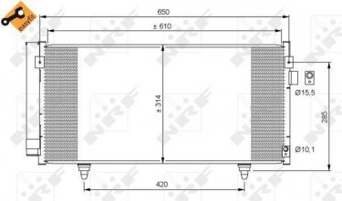Купити 35855 NRF Радіатор кондиціонера Subaru XV (1.6 i, 2.0 D, 2.0 i)