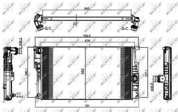 Купити 58411 NRF Радіатор охолодження двигуна БМВ Ф30 (Ф30, Ф31, Ф35, Ф80) (1.6, 2.0)