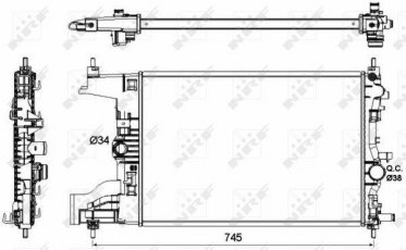 Купити 53148 NRF Радіатор охолодження двигуна Astra J (1.4, 1.6)