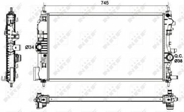 Купити 53129 NRF Радіатор охолодження двигуна Зафіра С (2.0 BiTurbo CDTI, 2.0 CDTi)