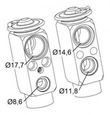 Купити 38399 NRF Клапан кондиціонера Sharan (1.8, 1.9, 2.0, 2.8)
