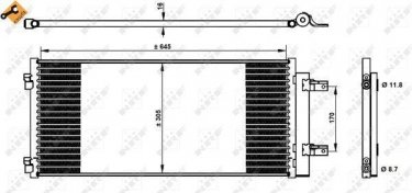 Купити 350338 NRF Радіатор кондиціонера Astra (1.0, 1.4, 1.6)