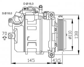 Купити 32520 NRF Компресор кондиціонера БМВ Е65 (Е65, Е66)
