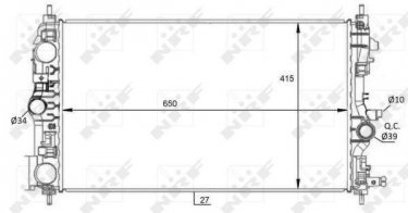 Купити 59076 NRF Радіатор охолодження двигуна Інсігнія (1.4, 1.4 LPG)