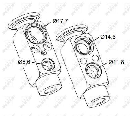 Купити 38479 NRF Клапан кондиціонера Safrane 1 (2.0, 2.1, 2.2, 2.5, 3.0)