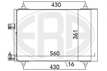 Купить 667132 ERA Радиатор кондиционера Citroen C5 1 (1.7, 2.0, 2.2, 2.9)