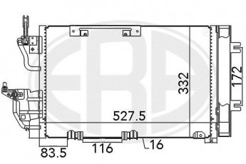 Купити 667015 ERA Радіатор кондиціонера Зафіра Б (1.9 CDTI, 2.0)